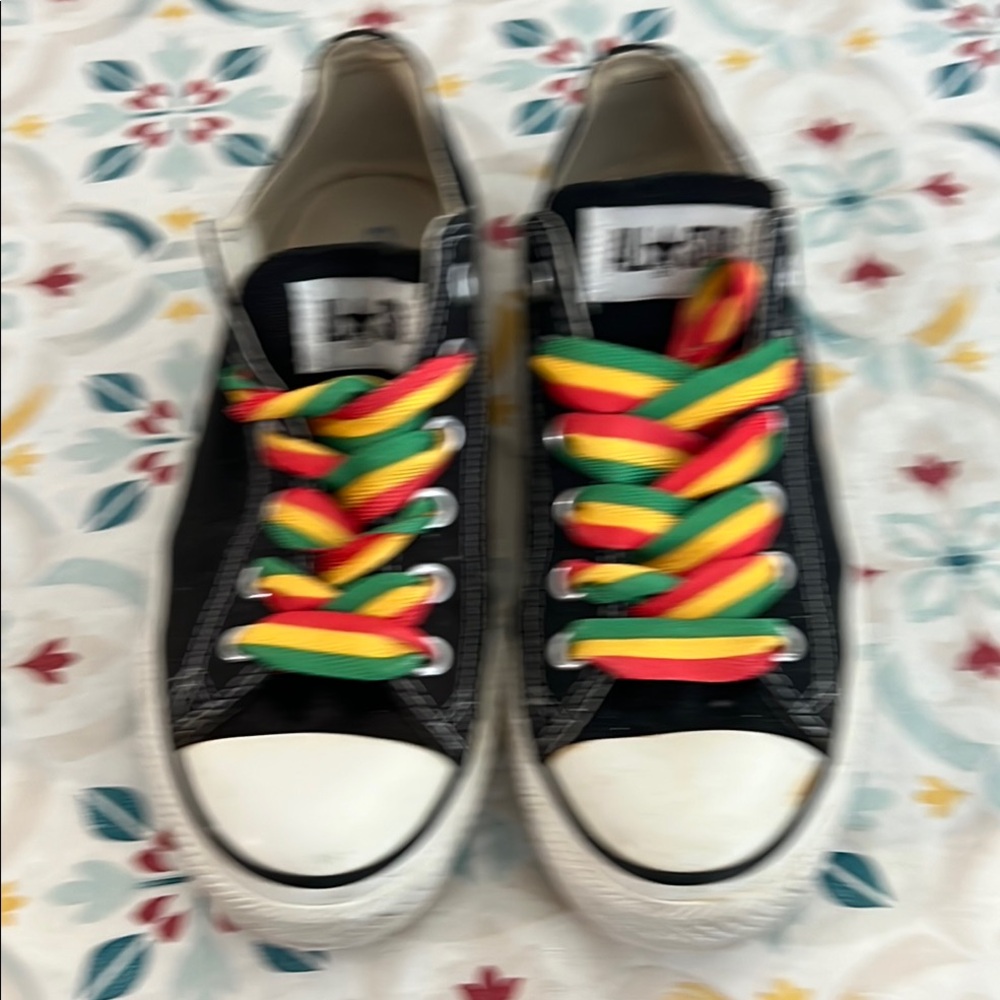 Converse Black Sneakers with Multicolor Laces